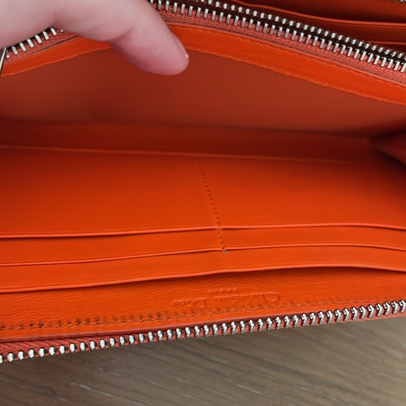 Dior Cannage Patent Leather Wallet - orange - with letter charms - Picture 13 of 16